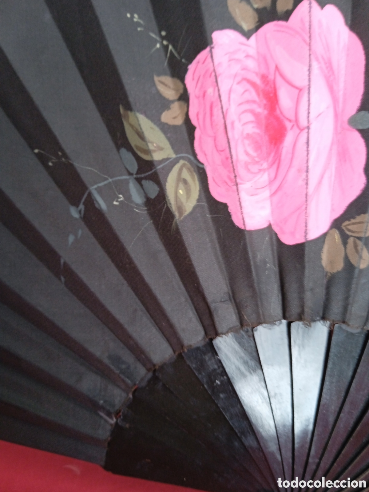 Antig&uuml;edades: Abanico Peric&oacute;n pintado a mano - Foto 5