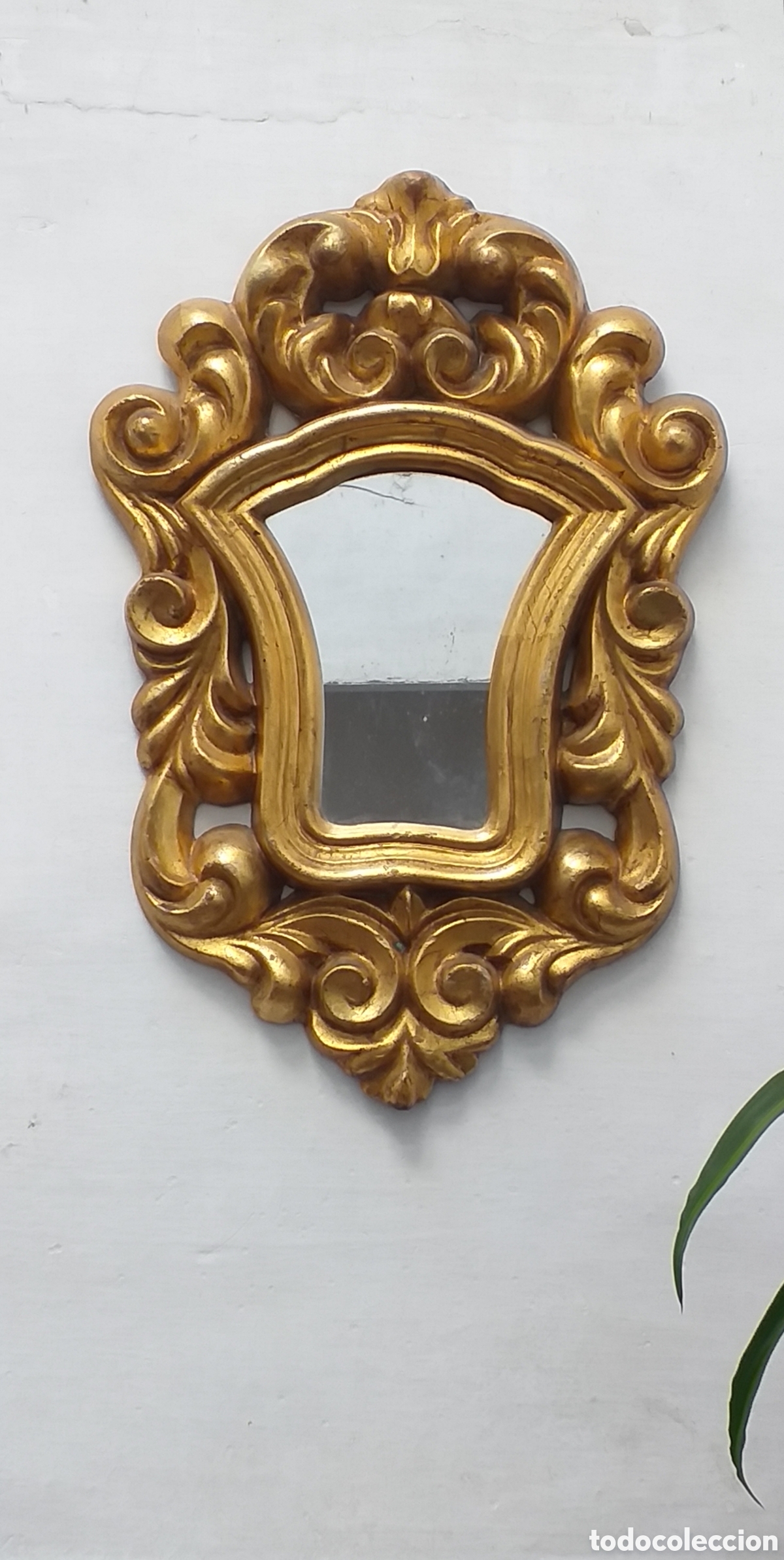 Antig&uuml;edades: Antiguo espejo cornucopia con pan de oro - Foto 1