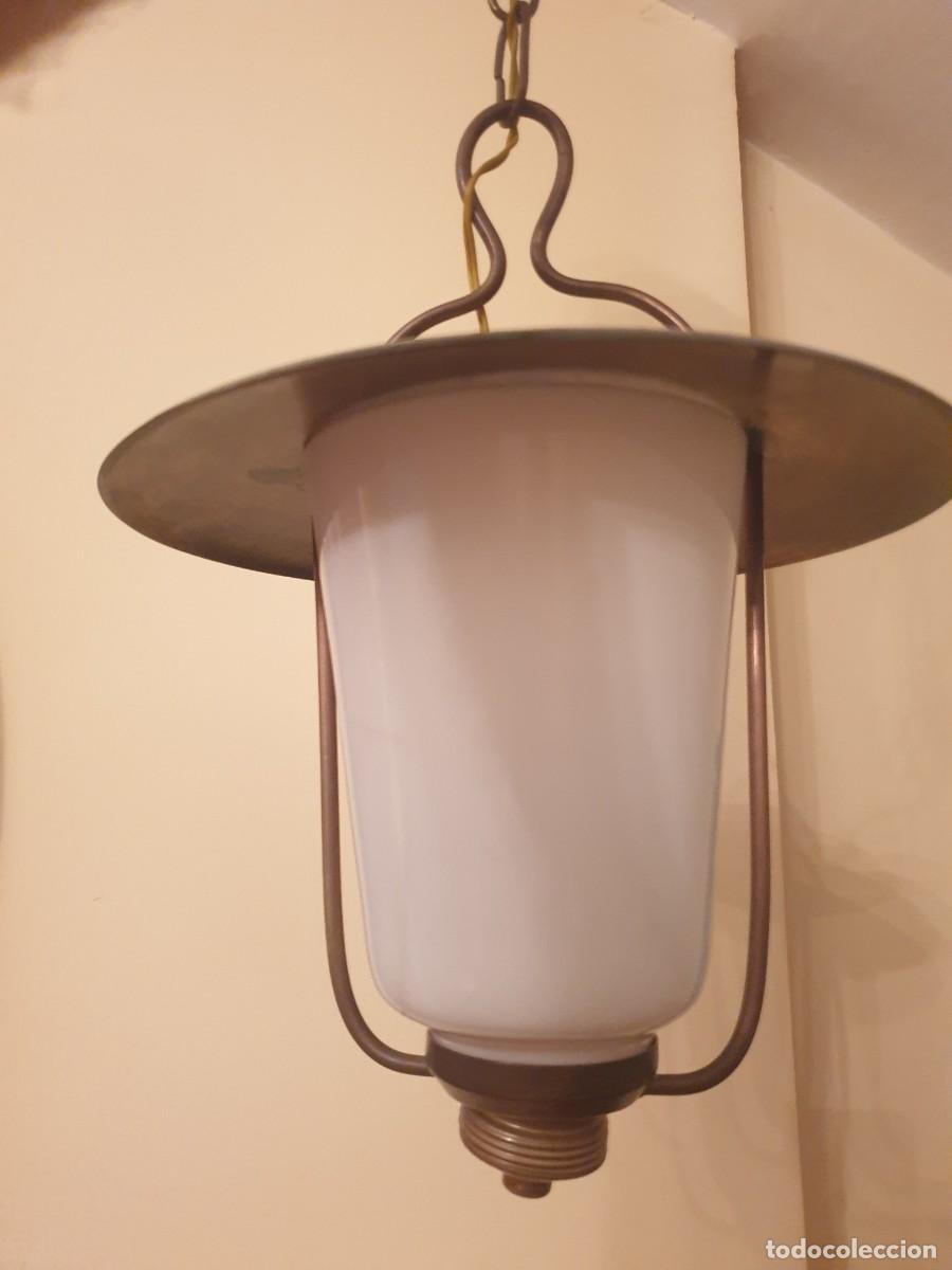 Antig&uuml;edades: LAMPARA DE BARCO TIPO PLATILLO OPAL OPALINA 24 cms di&aacute;metro 50 cms de largo - Foto 6
