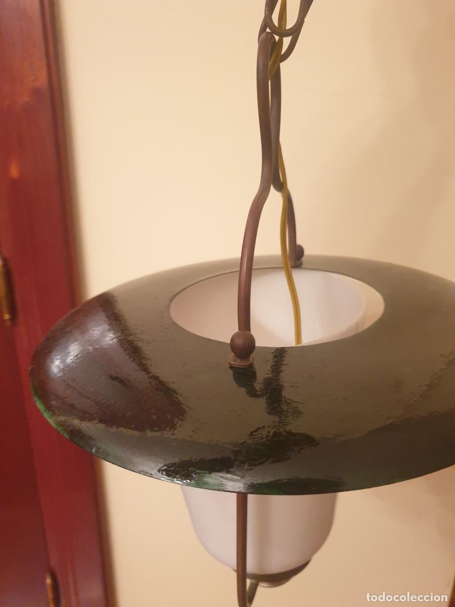 Antig&uuml;edades: LAMPARA DE BARCO TIPO PLATILLO OPAL OPALINA 24 cms di&aacute;metro 50 cms de largo - Foto 7