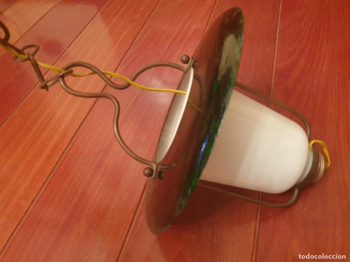 Antig&uuml;edades: LAMPARA DE BARCO TIPO PLATILLO OPAL OPALINA 24 cms di&aacute;metro 50 cms de largo - Foto 4