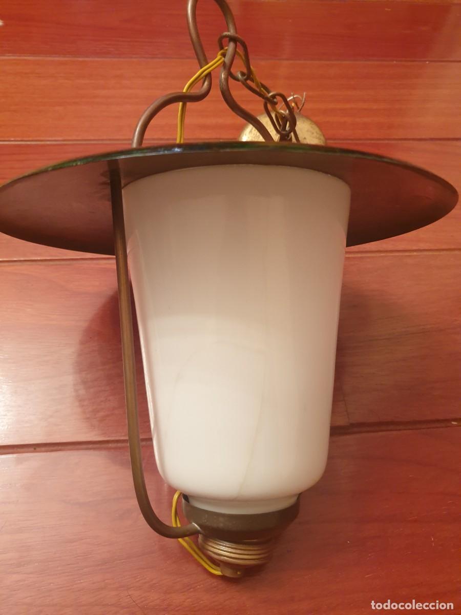 Antig&uuml;edades: LAMPARA DE BARCO TIPO PLATILLO OPAL OPALINA 24 cms di&aacute;metro 50 cms de largo - Foto 8