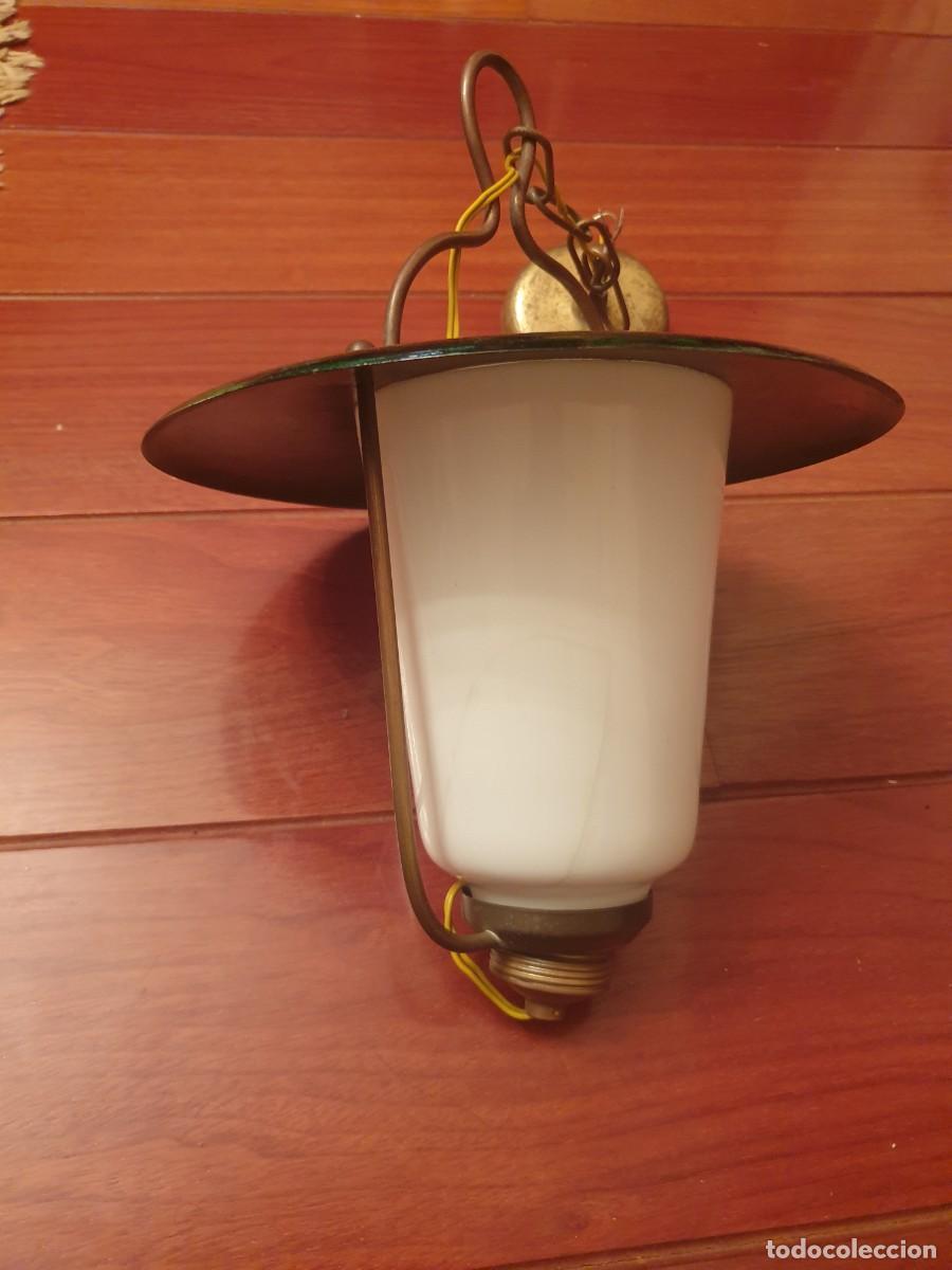 Antig&uuml;edades: LAMPARA DE BARCO TIPO PLATILLO OPAL OPALINA 24 cms di&aacute;metro 50 cms de largo - Foto 1