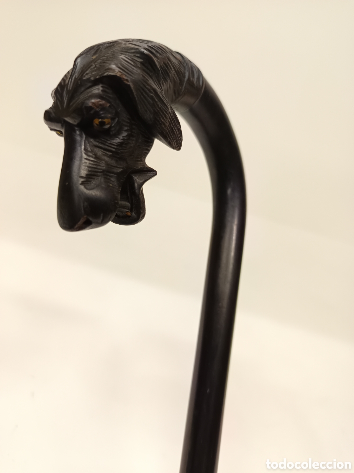 Antig&uuml;edades: Bast&oacute;n &eacute;bano cabeza de perro - Foto 4