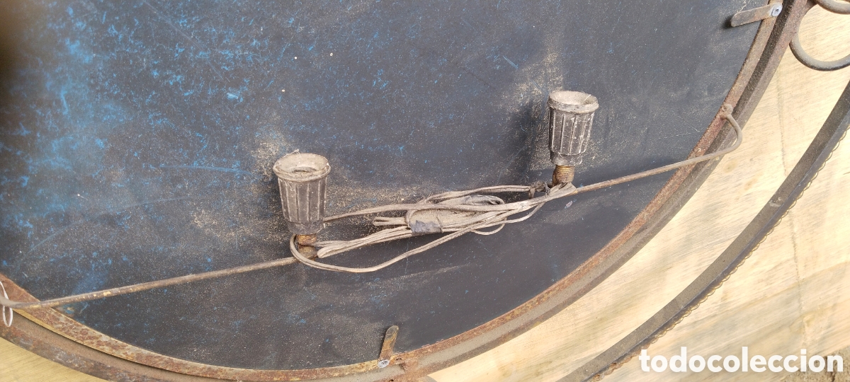Antig&uuml;edades: Antiguo espejo redondo de forja - Foto 7