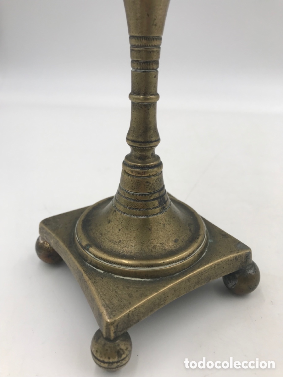 Antig&uuml;edades: Antiguo Candelero de bronce - Foto 2