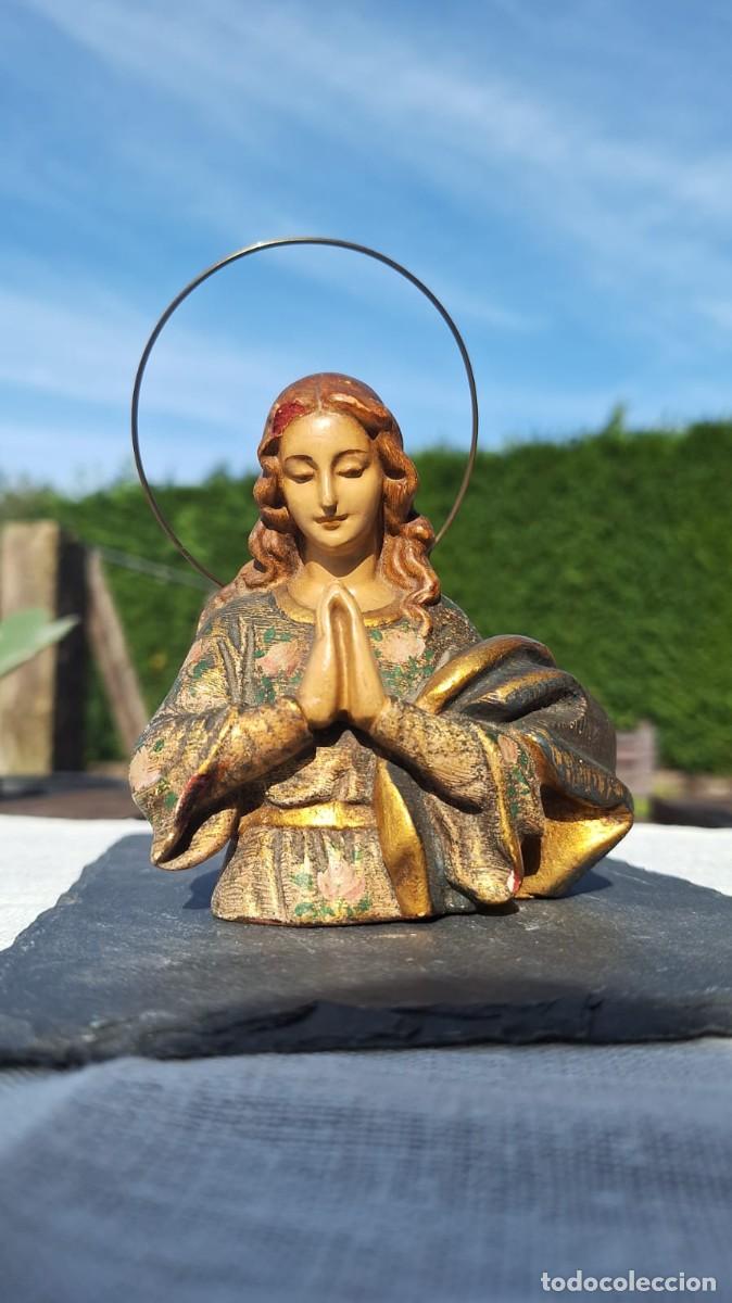 Antig&uuml;edades: Precioso Busto de la Virgen Rezando - Foto 3
