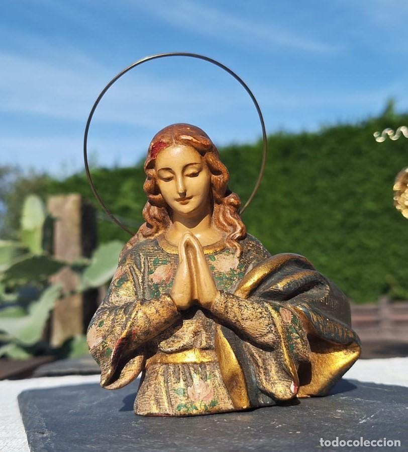 Antig&uuml;edades: Precioso Busto de la Virgen Rezando - Foto 1