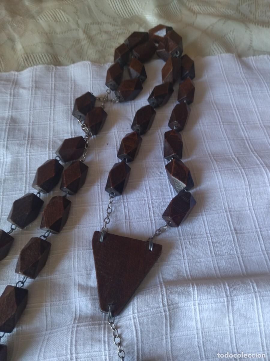Antig&uuml;edades: Gran rosario de madera para decorar pared. - Foto 5