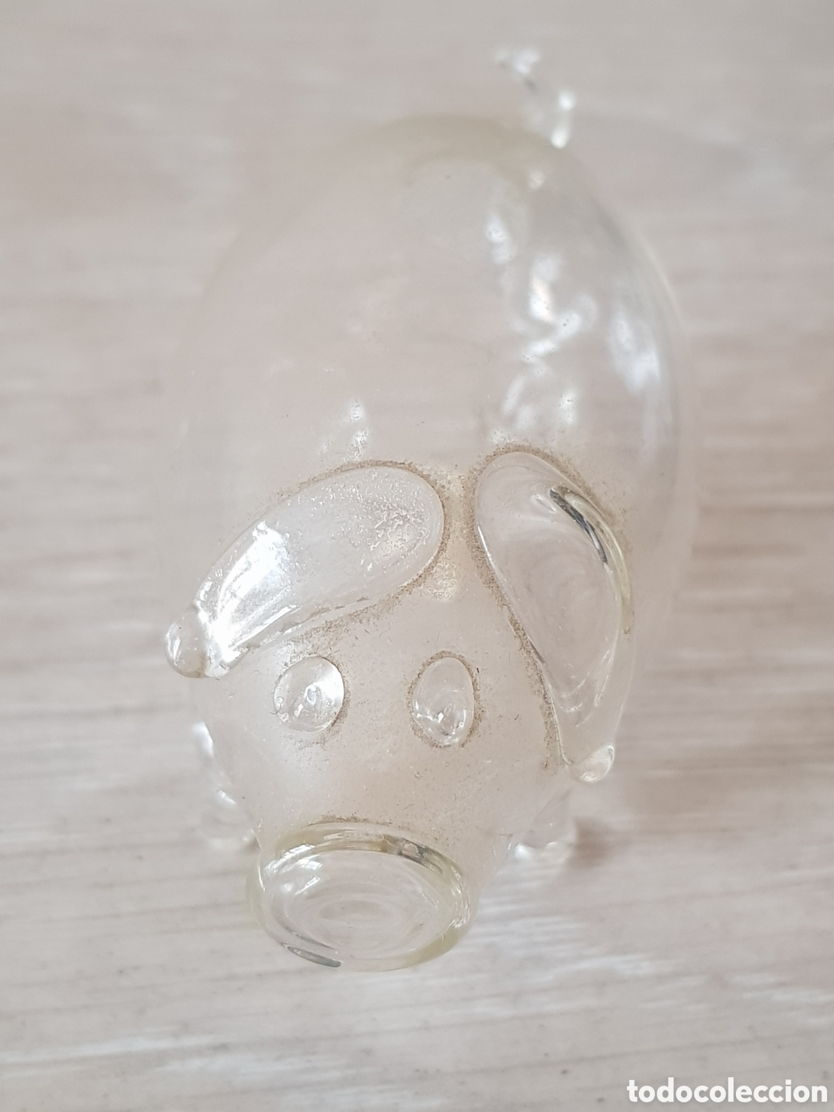 Antig&uuml;edades: Cerdo de cristal con dado en el interior - Foto 2