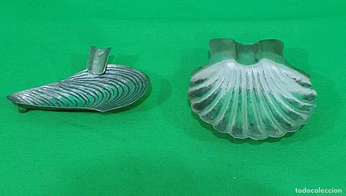 Antig&uuml;edades: pareja de ceniceros de plata - Foto 1