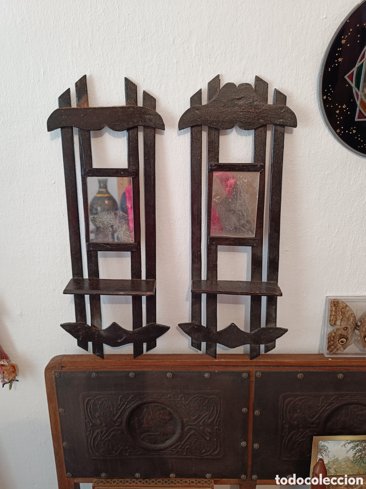 Antig&uuml;edades: Pareja repisas madera - Foto 3