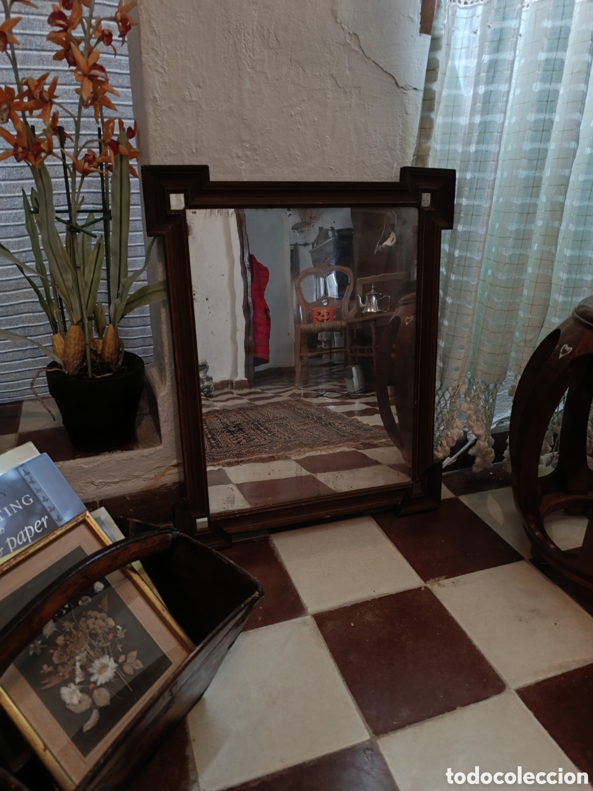 Antig&uuml;edades: Espejo antiguo madera - Foto 1