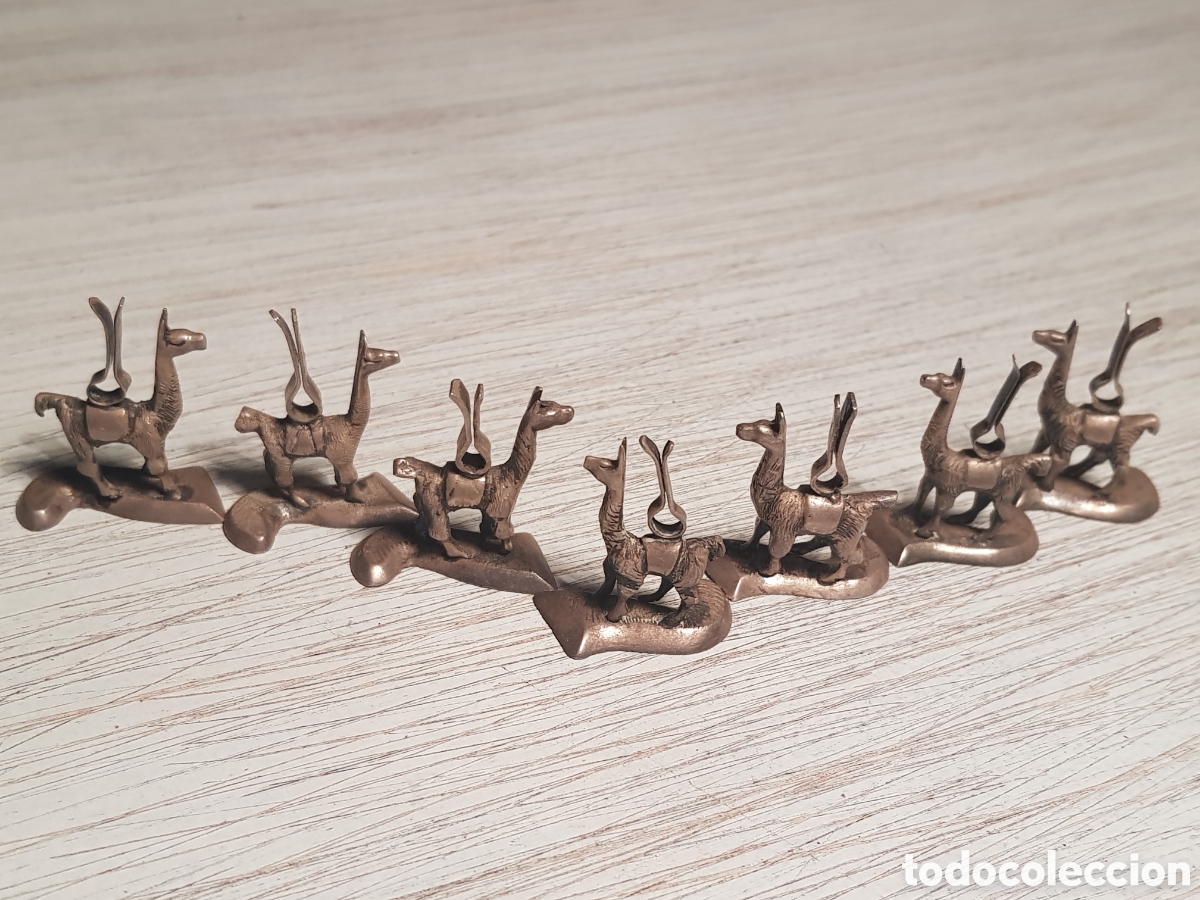 Antig&uuml;edades: Conjunto de 7 llamas de plata 925 Per&uacute; - Foto 5
