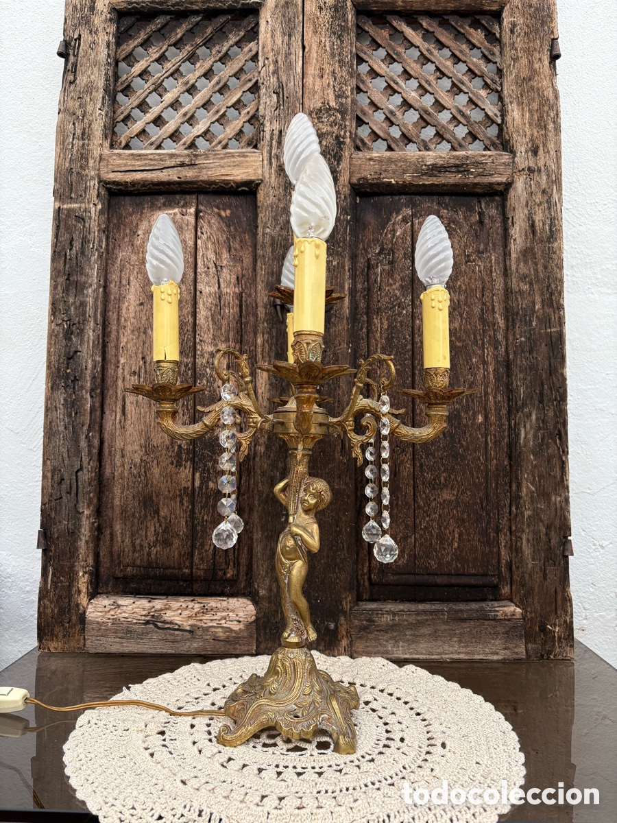 Antig&uuml;edades: L&Aacute;MPARA DE MESA ANTIGUA - Foto 2