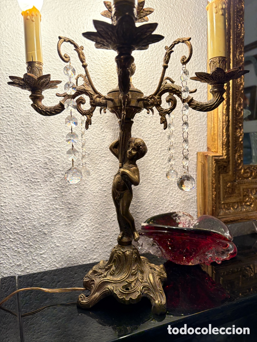 Antig&uuml;edades: L&Aacute;MPARA DE MESA ANTIGUA - Foto 8