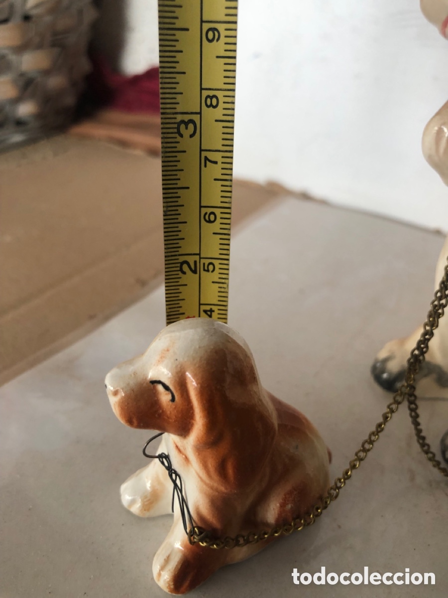 Antig&uuml;edades: 3 PERROS DE PORCELANA - Foto 3