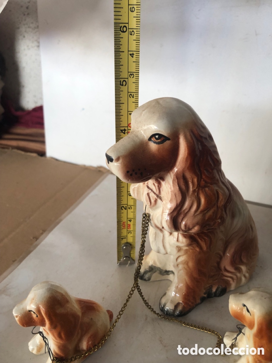 Antig&uuml;edades: 3 PERROS DE PORCELANA - Foto 5