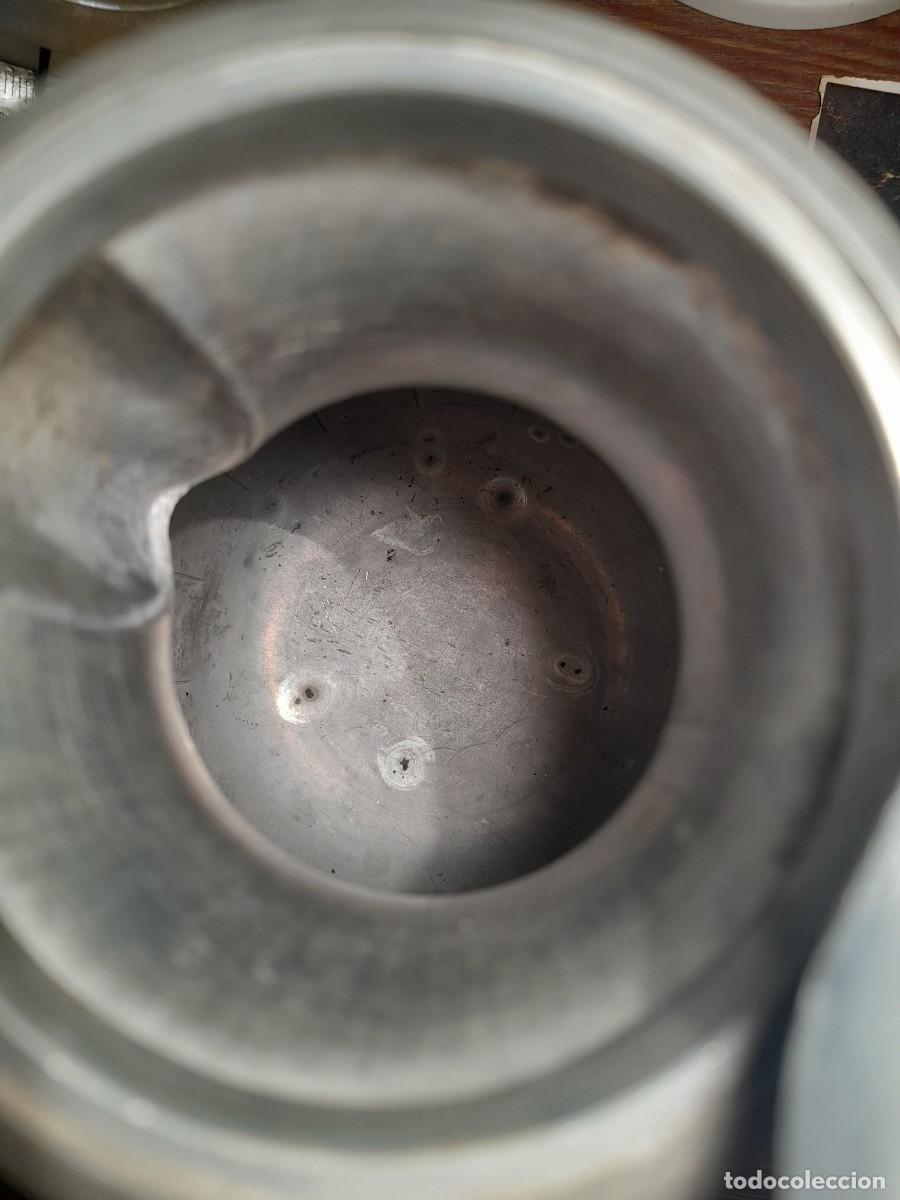 Antig&uuml;edades: cafetera de esta&ntilde;o, fabricado en inglaterra (cornish pewter) 18cm aprox - Foto 5