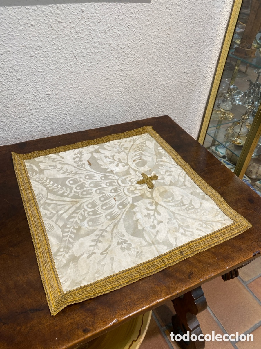 Antig&uuml;edades: Pa&ntilde;o seda antiguo hilo de oro - Foto 8