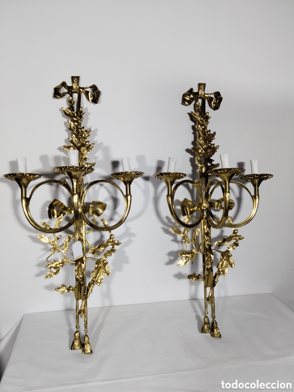Antig&uuml;edades: Apliques de bronce, pareja - Foto 1