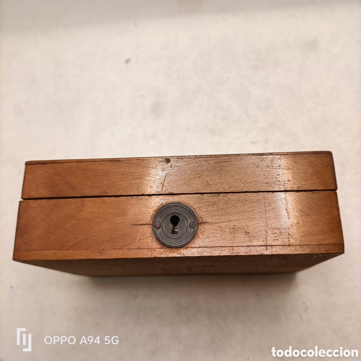 Antig&uuml;edades: Caja de Madera Antigua Pintada a Mano - Foto 5
