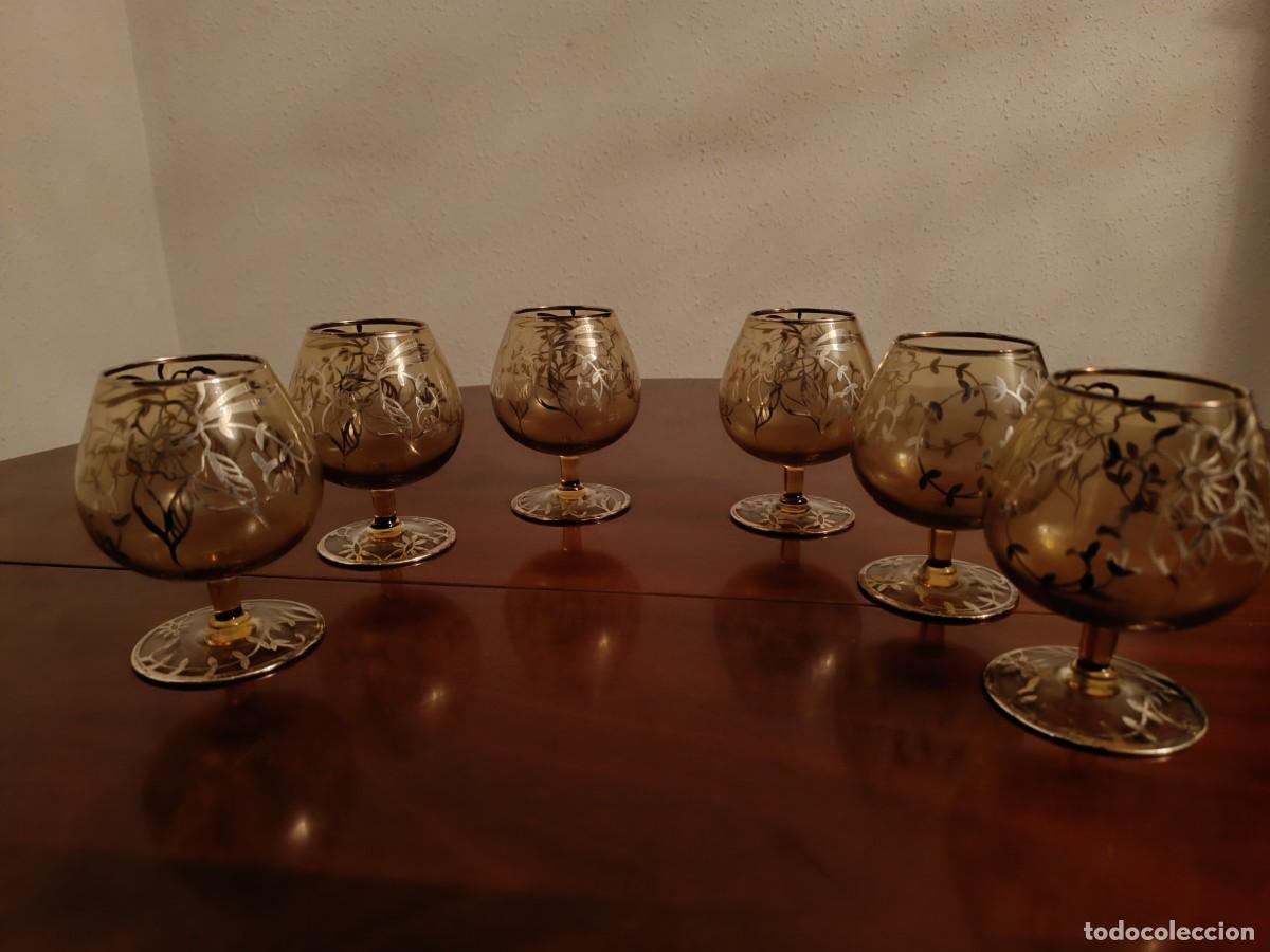 Antig&uuml;edades: COPAS DE BRANDY EN CRISTAL AHUMADO - Foto 1