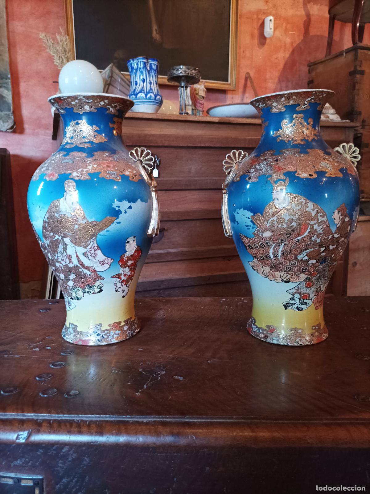 Antig&uuml;edades: Pareja de Jarrones Satsuma - Foto 14