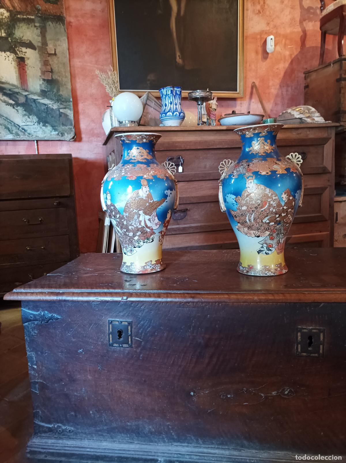 Antig&uuml;edades: Pareja de Jarrones Satsuma - Foto 1