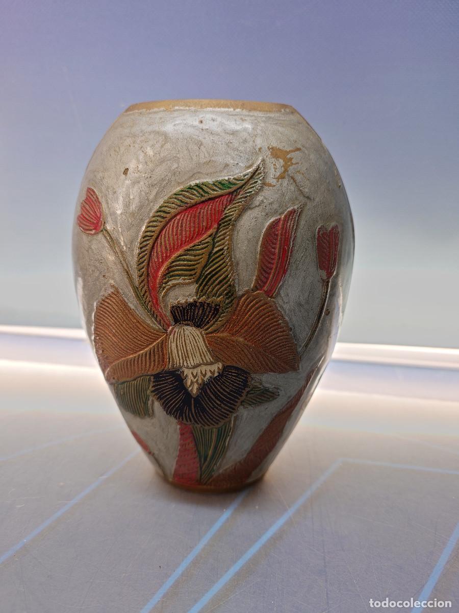 Antig&uuml;edades: Jarr&oacute;n, esmaltado, de metal, 17 cm. - Foto 1