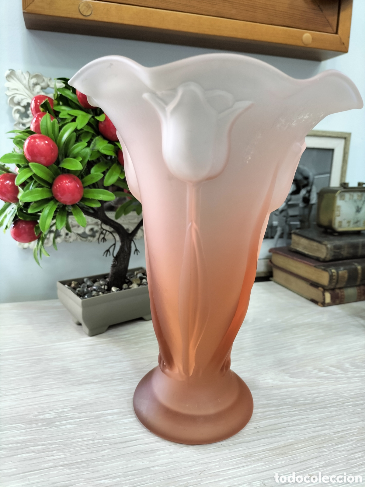 Antig&uuml;edades: Jarr&oacute;n florero cristal - Foto 1