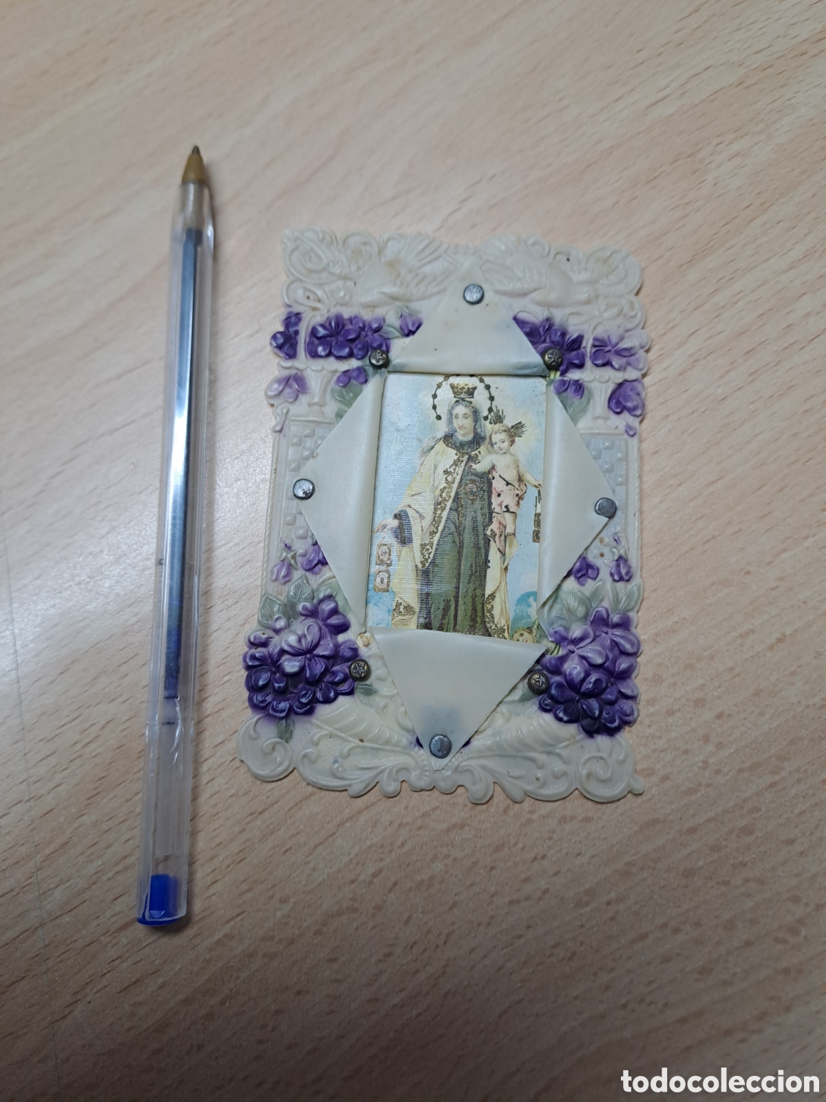 Antig&uuml;edades: ESTAMPA VIRGEN DEL CARMEN CELULOIDE - Foto 3