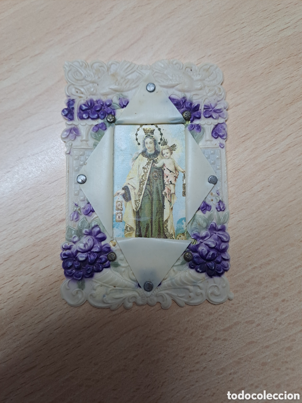 Antig&uuml;edades: ESTAMPA VIRGEN DEL CARMEN CELULOIDE - Foto 1