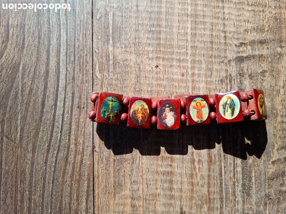 Antig&uuml;edades: PULSERA DE MADERA RELIGIOSA - Foto 2