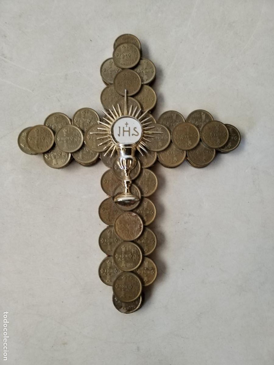 Antig&uuml;edades: CRUZ CON JHS DE MONEDAS - Foto 3