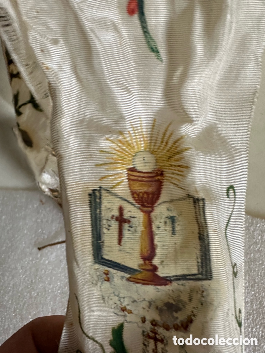 Antig&uuml;edades: Banda seda c&aacute;liz religiosa - Foto 9