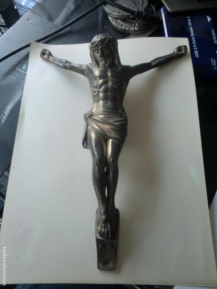 Antig&uuml;edades: CRISTO DE METAL DE 20 X 15 CMS - Foto 1