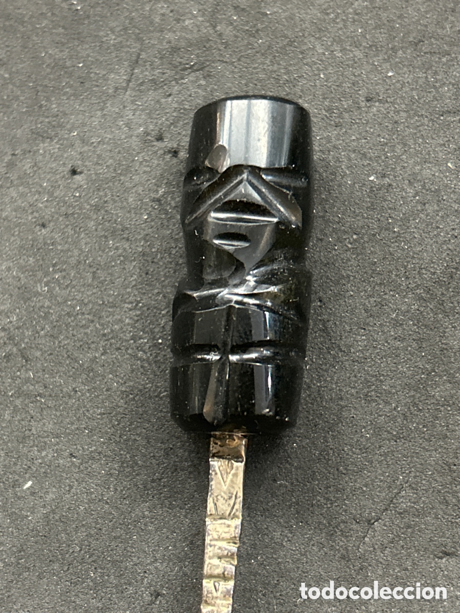 Antig&uuml;edades: Cuchara de plata y &oacute;nix M&eacute;xico con punz&oacute;n - Foto 3