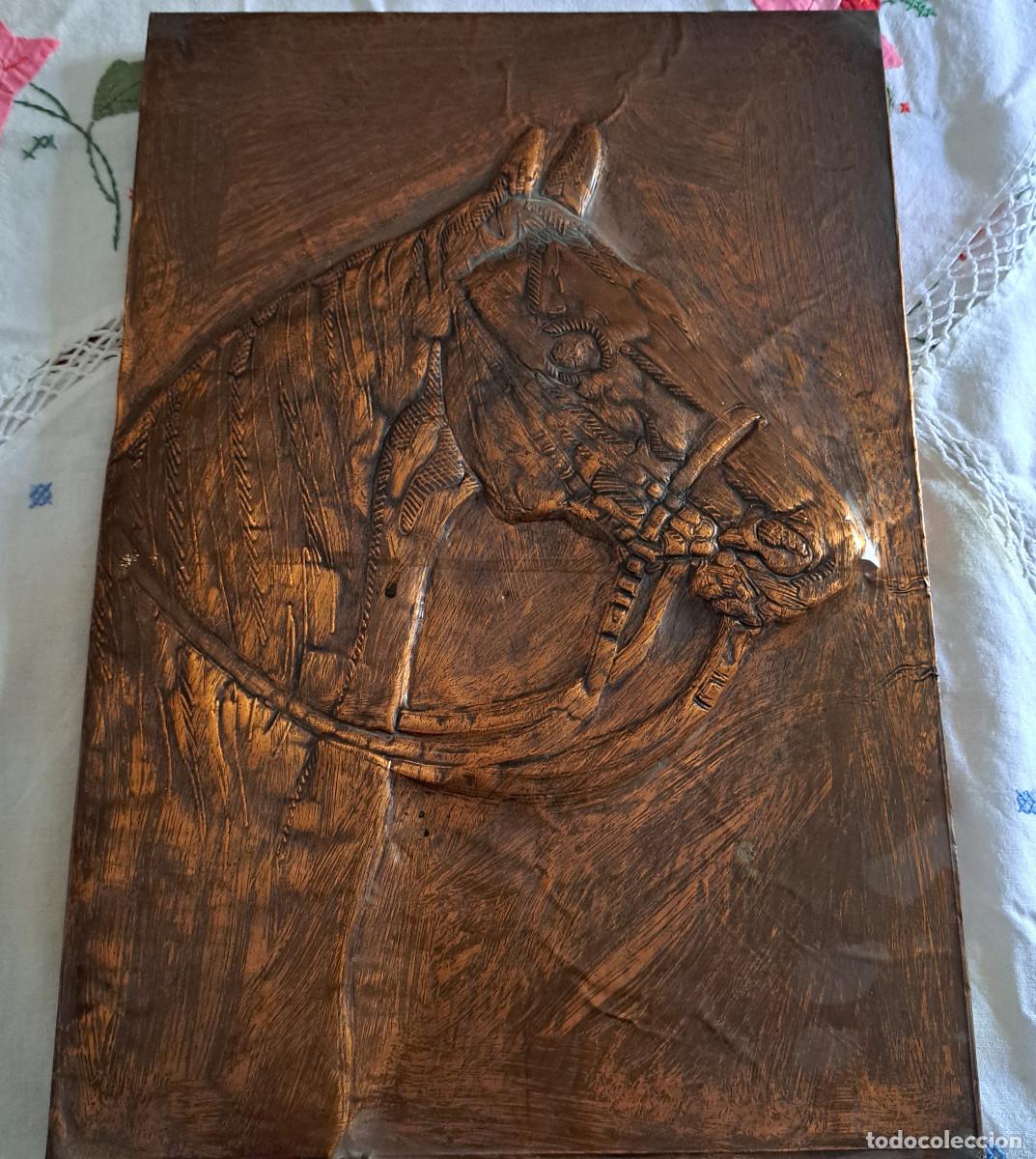 Antig&uuml;edades: Cuadro Caballo repujado en cobre antiguo - Foto 3