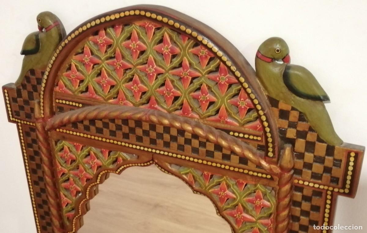 Antig&uuml;edades: ESPEJO ARTESANAL DE INDIA - Foto 2
