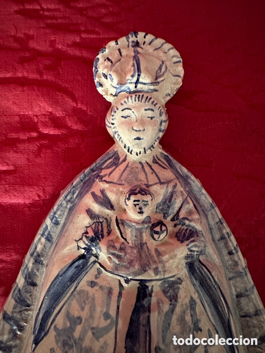 Antig&uuml;edades: Imagen de la Virgen en Ceramica - Foto 2