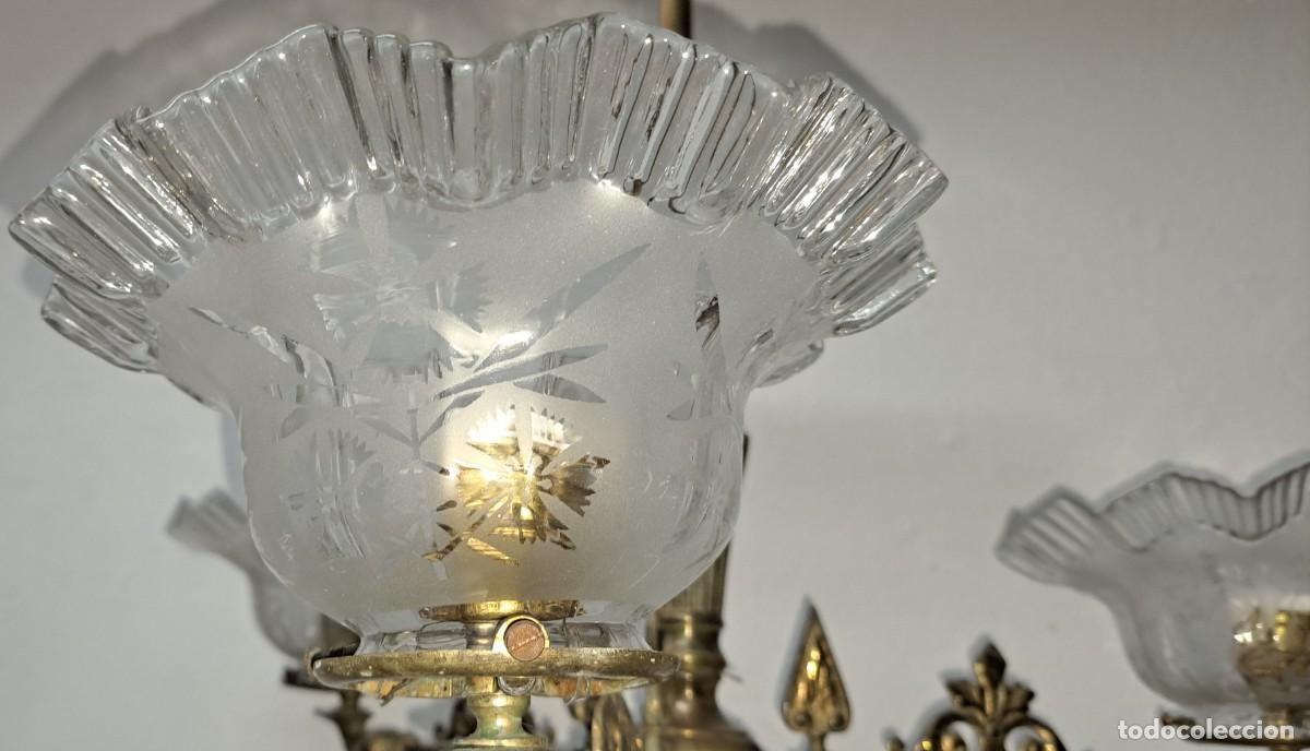 Antig&uuml;edades: ANTIGUA L&Aacute;MPARA DE GAS EN BRONCE - Foto 11