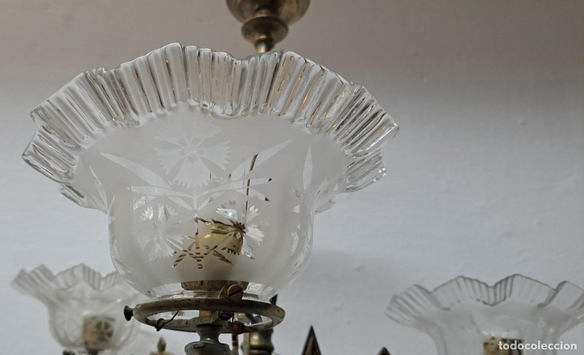 Antig&uuml;edades: ANTIGUA L&Aacute;MPARA DE GAS EN BRONCE - Foto 12