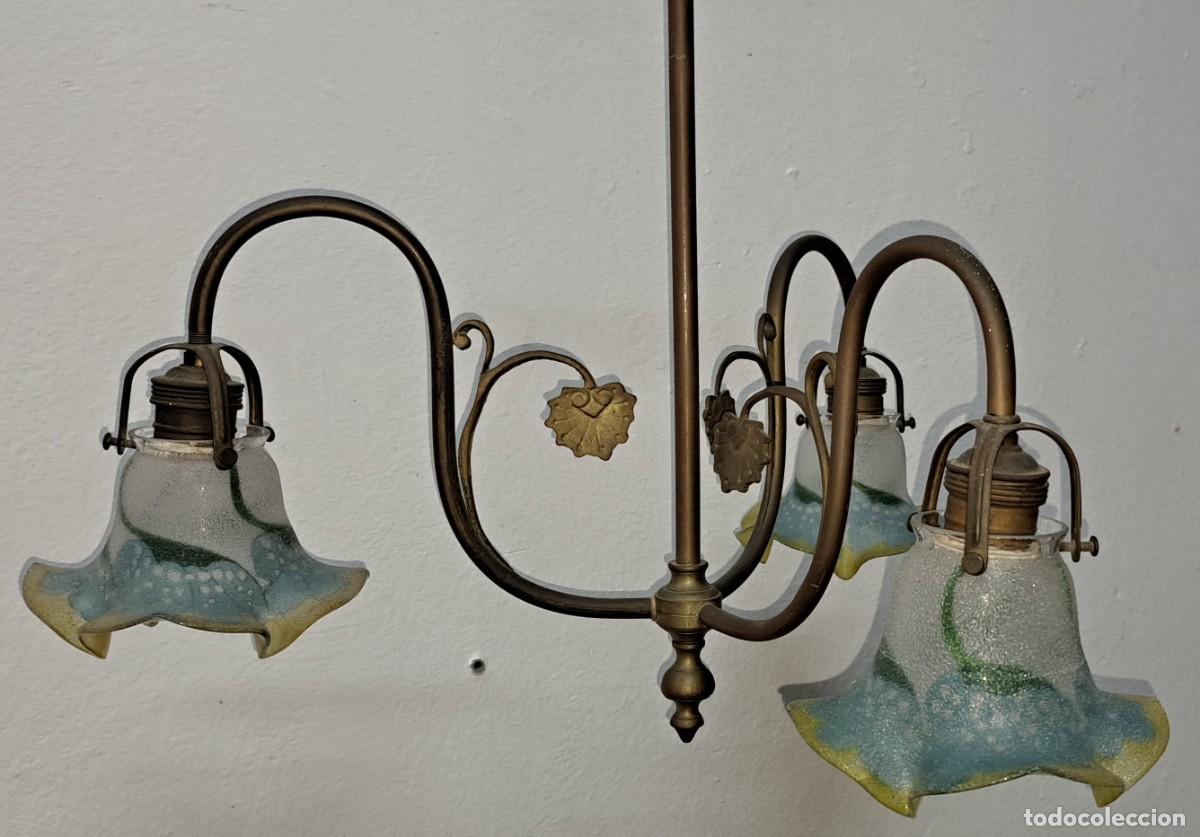 Antig&uuml;edades: L&Aacute;MPARA MODERNISTA EN BRONCE - Foto 3