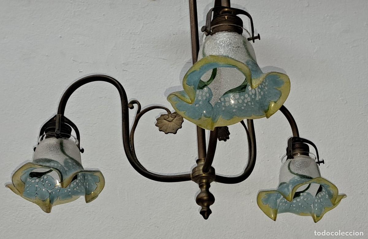 Antig&uuml;edades: L&Aacute;MPARA MODERNISTA EN BRONCE - Foto 1