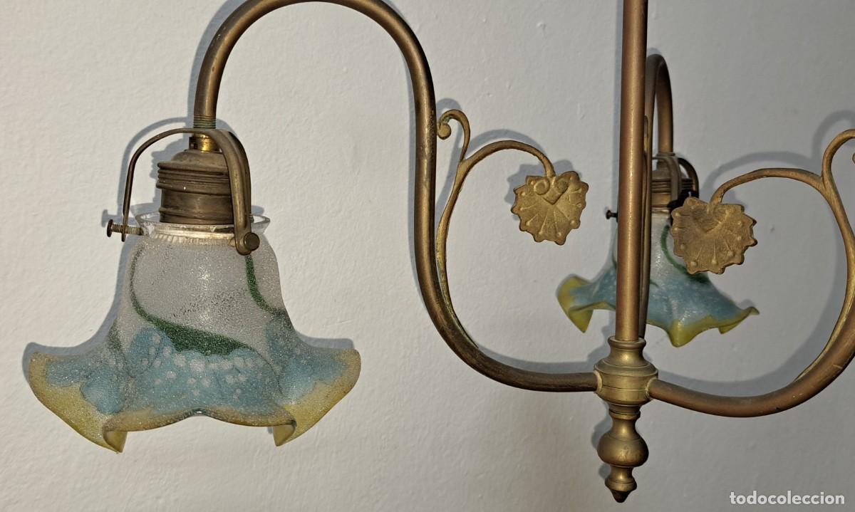 Antig&uuml;edades: L&Aacute;MPARA MODERNISTA EN BRONCE - Foto 4