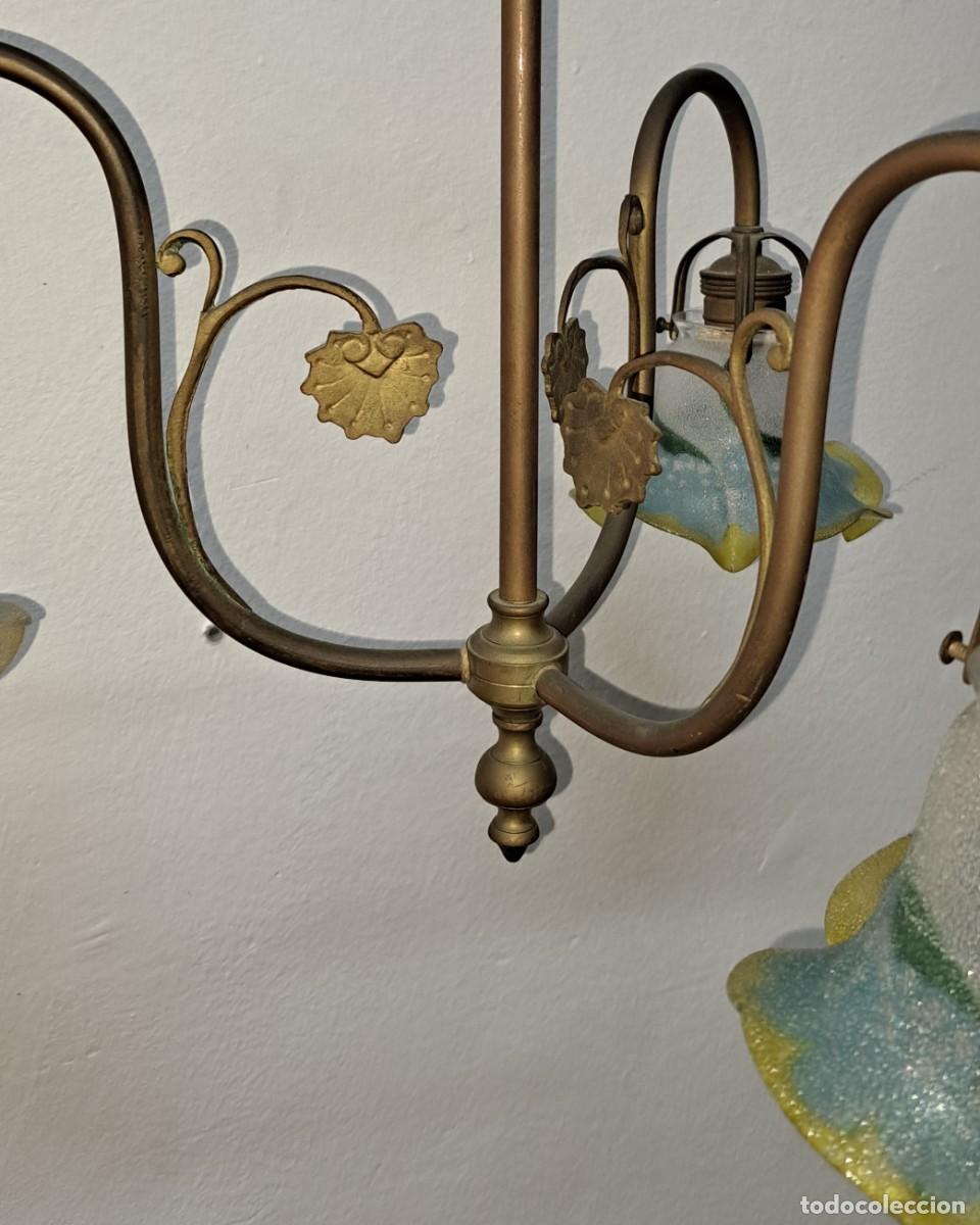 Antig&uuml;edades: L&Aacute;MPARA MODERNISTA EN BRONCE - Foto 5