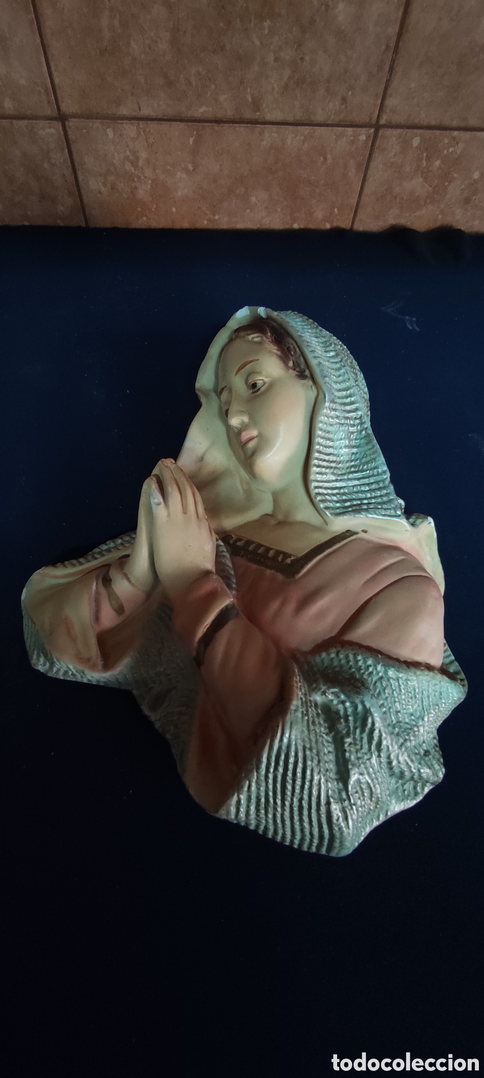 Antig&uuml;edades: Busto de la Virgen Mar&iacute;a policromado - Foto 7