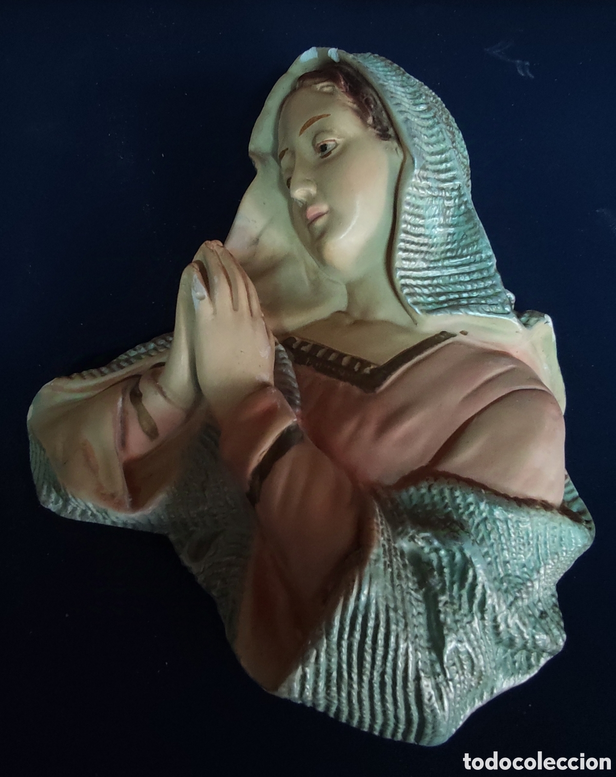 Antig&uuml;edades: Busto de la Virgen Mar&iacute;a policromado - Foto 1