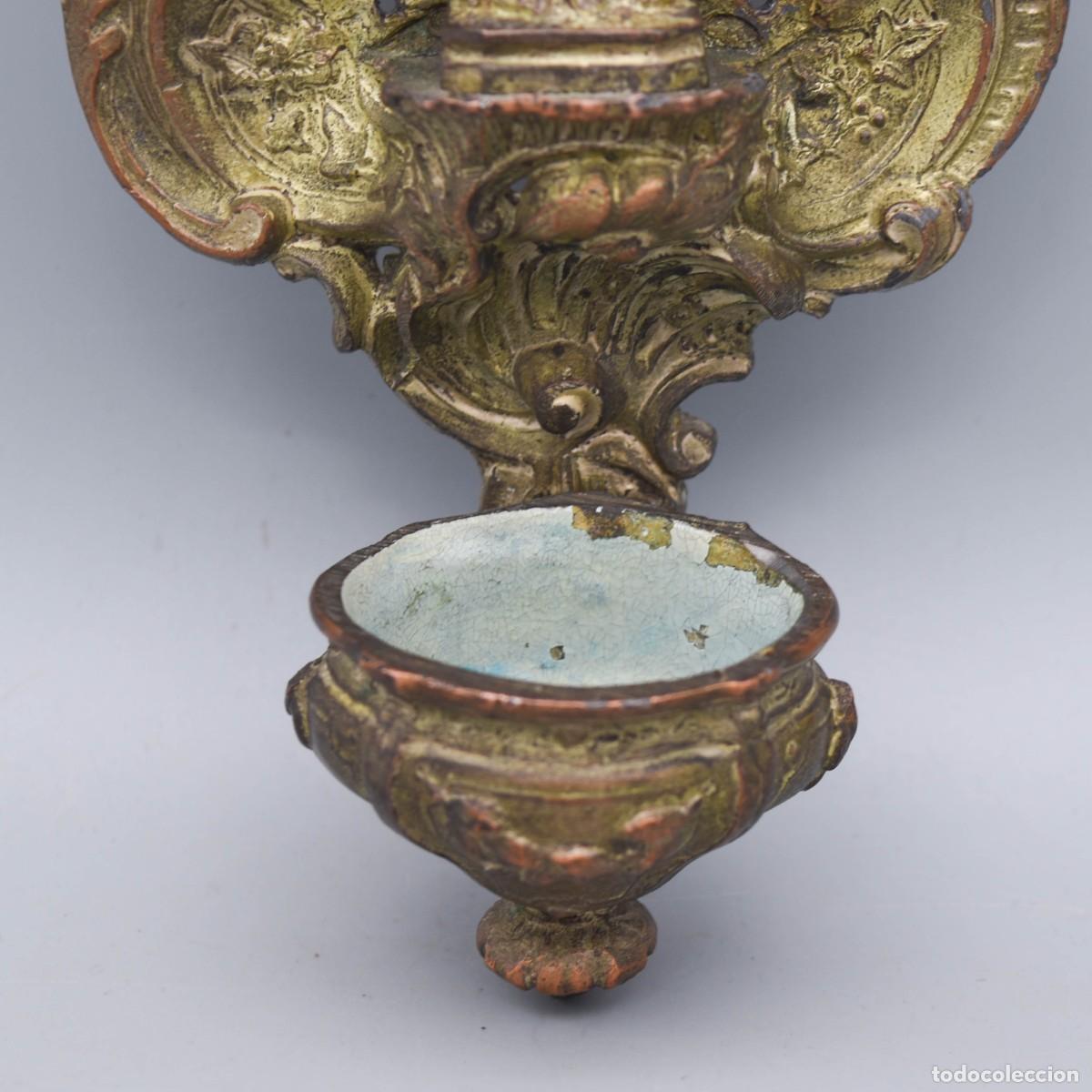 Antig&uuml;edades: Benditera de bronce / aleaci&oacute;n - S XIX - Foto 5